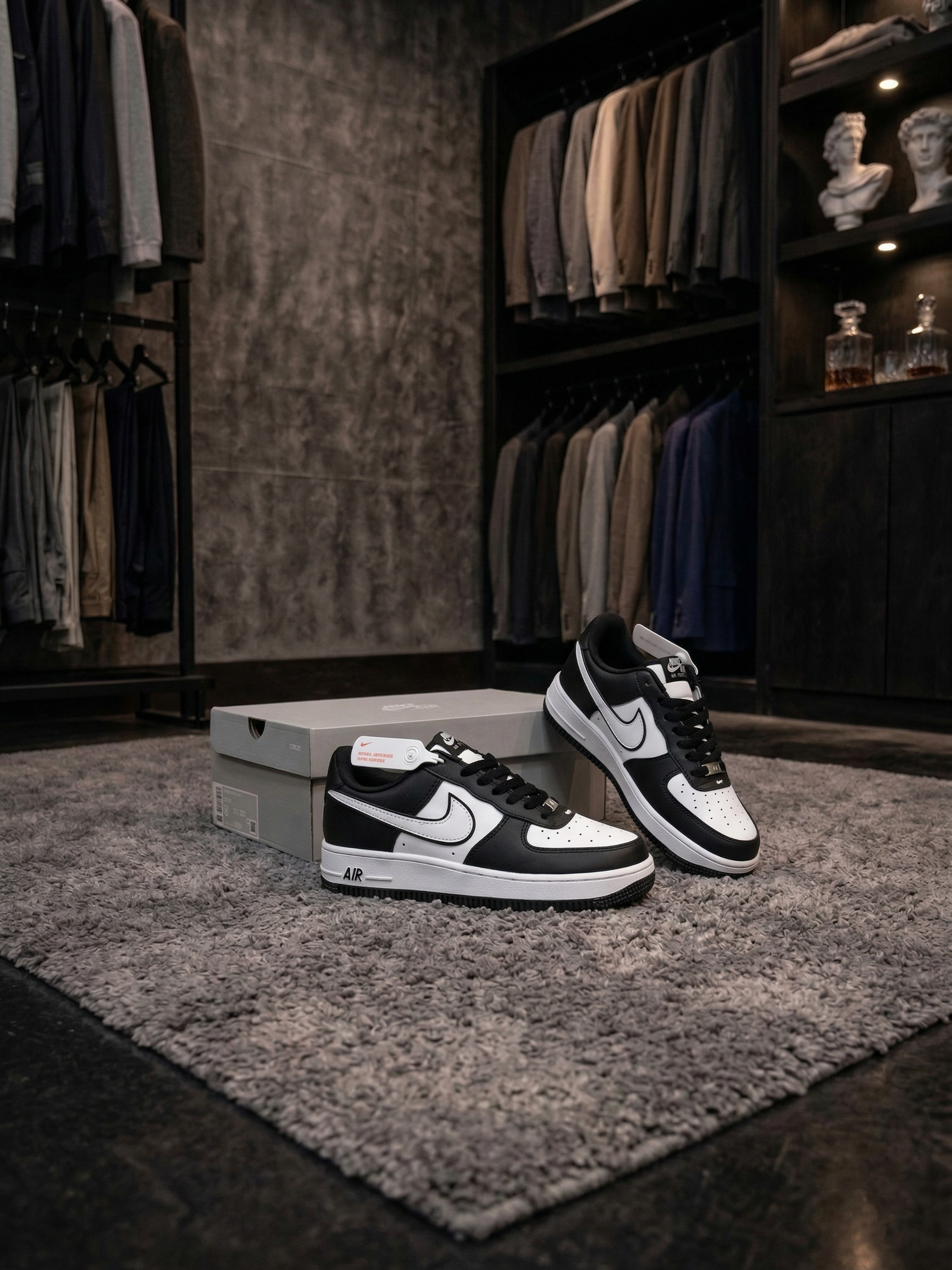 Кросівки Nike Air Force чорно-білі🚀