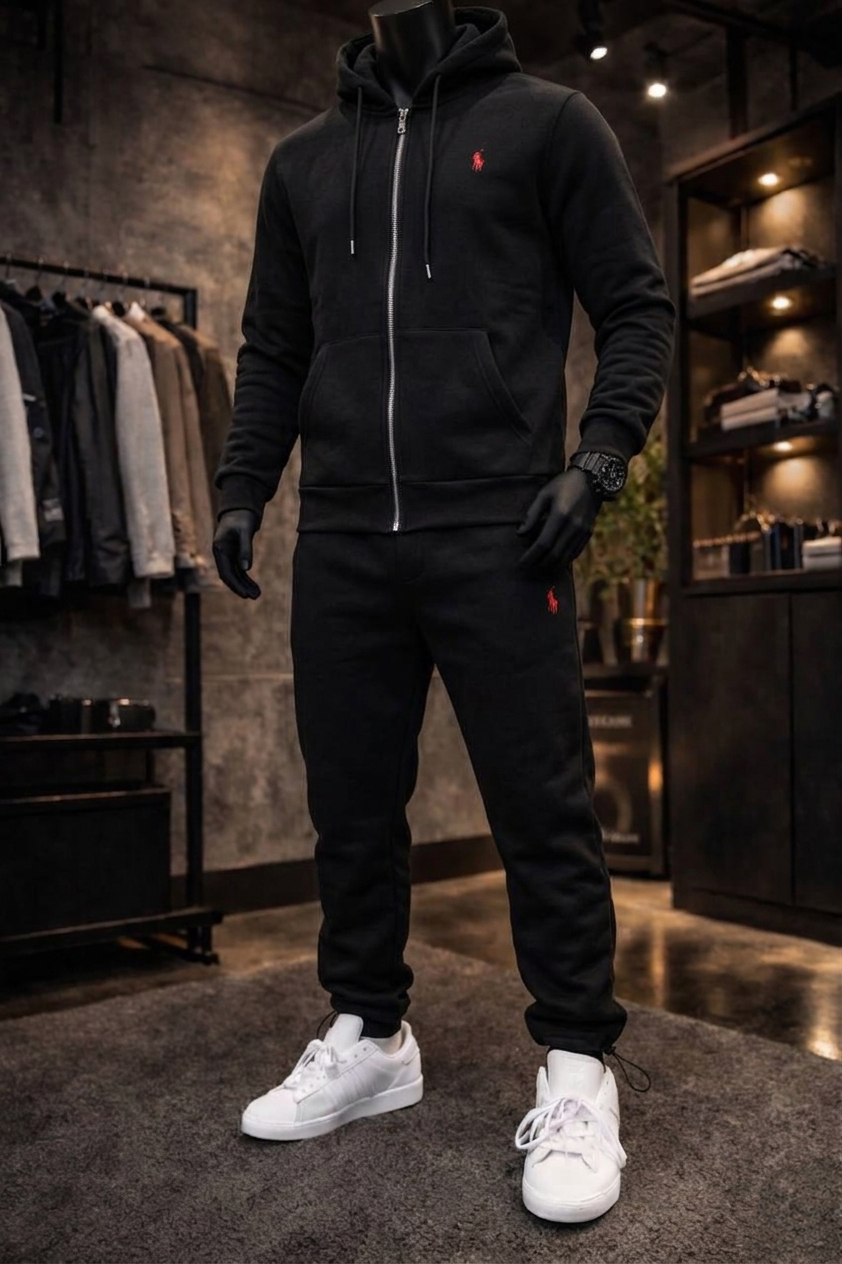 Костюм Чорний Фліс - Polo Ralph Lauren🔥